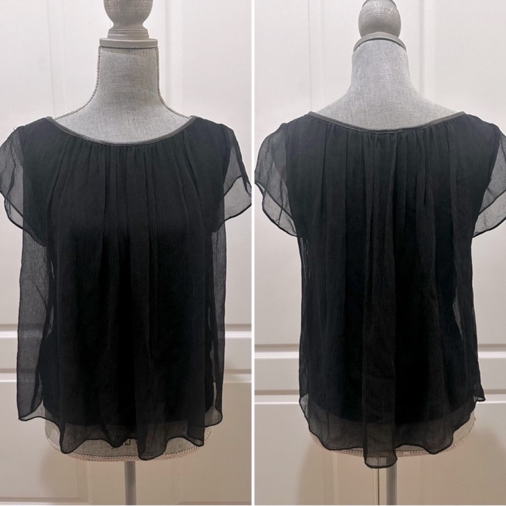 Alice + Olivia Black Sheer Blouse XS